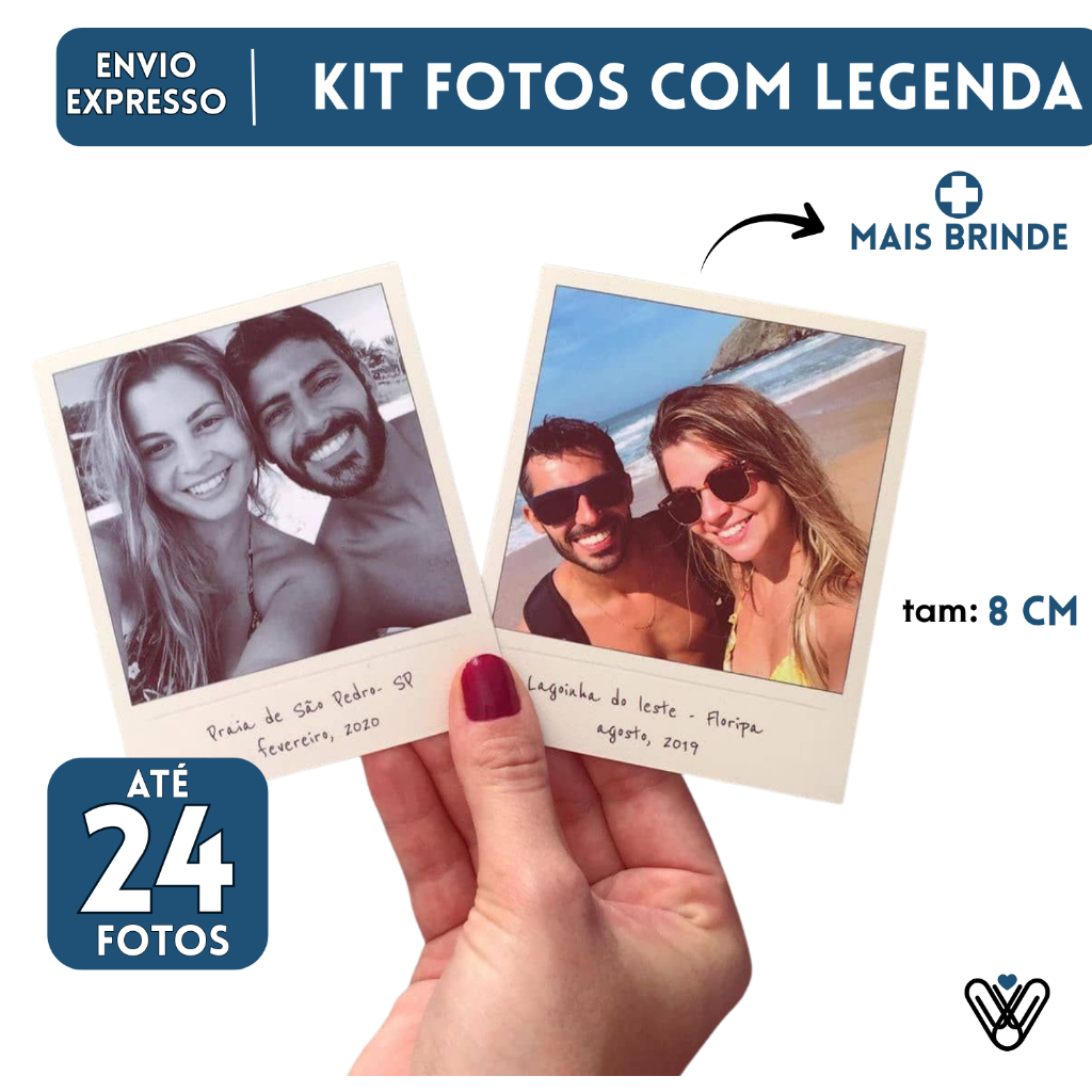 Kit Até 24 Fotos Polaroi.d Com Legenda Personalizada Para ScrapBook Lembrancinhas De Eventos Imã