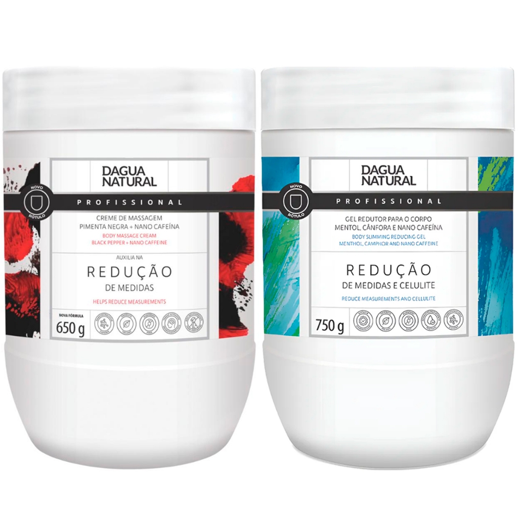 Kit Corporal Dagua Natural 1x Creme Pimenta Negra 650g + 1x Gel Redutor Cafeína 750g