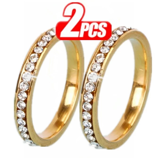 Anel Aparador Com Pedra Zircônia Aliança Aço Inoxidavel 316L Prata e Dourado Atialergico em Oferta na Shopee