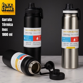 Garrafa Térmica Inox de Água 1 Litro 34 Oz com Isolamento Duplo Frio 24h Quente 8h em Oferta na Shopee