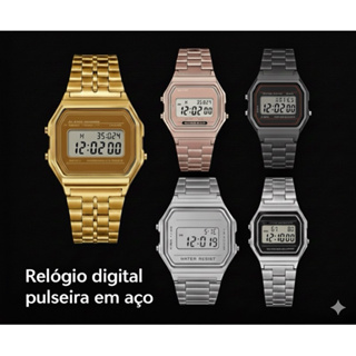 Relógio Digital Retrô Unissex Pulseira em Aço Inox Vintage em Oferta na Shopee