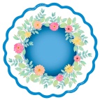 Poli Redondo Jardim Do Amor Azul 48cm, Floral Atlanta - 10/20/50 folhas. em Oferta na Shopee