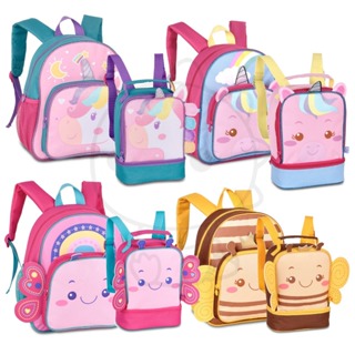 Mochila Infantil Escolar Costas Rodinha Lancheira infantil Borboleta Unicornio em Oferta na Shopee