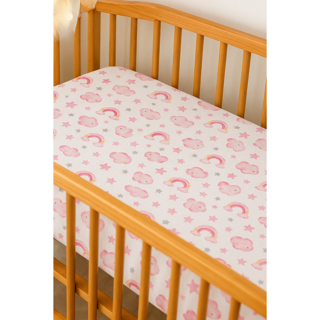 Lençol de berço bebê estampado menino menina bainha