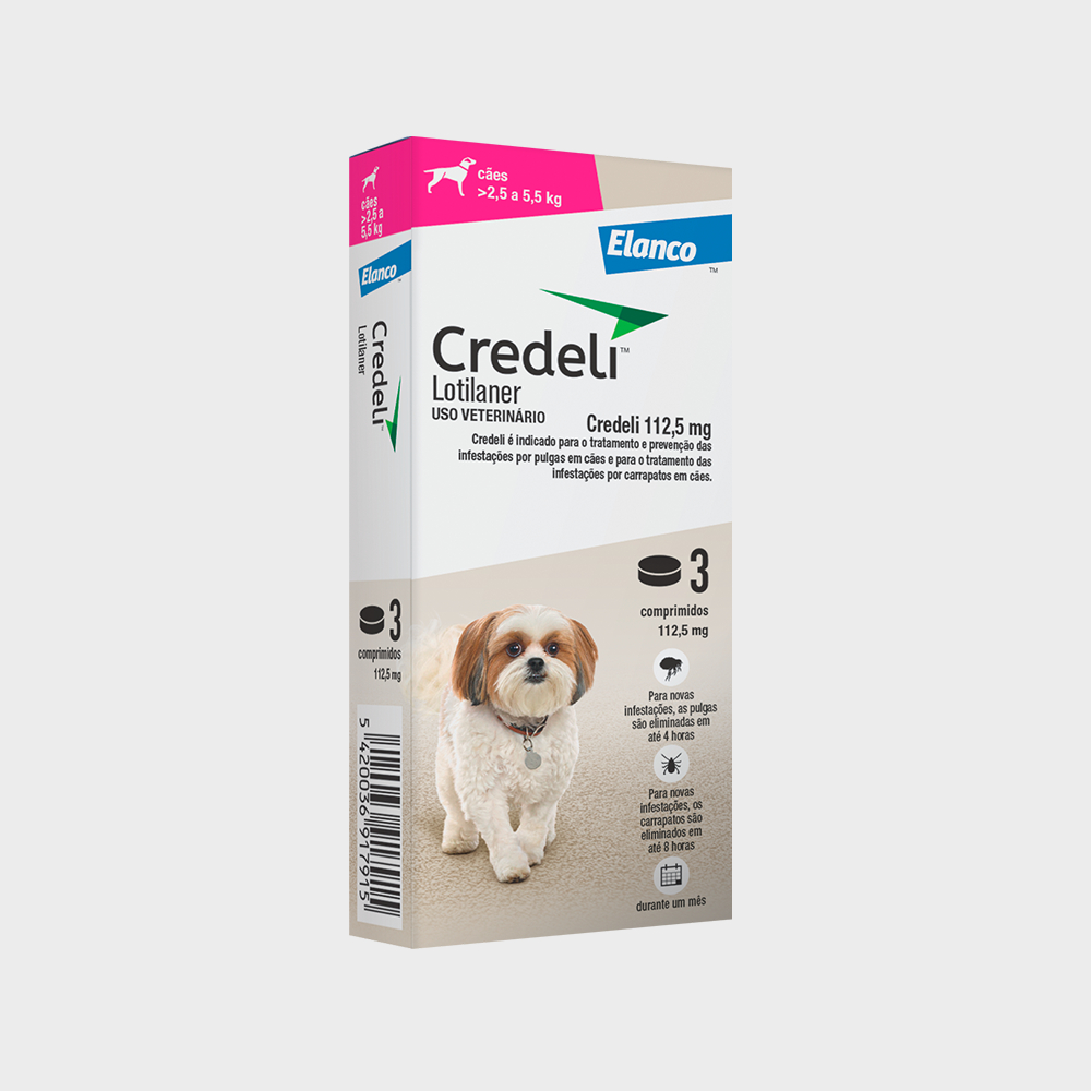 Credeli Antipulgas E Carrapatos Caes 2,5 A 5,5kg C/3 Comprimidos
