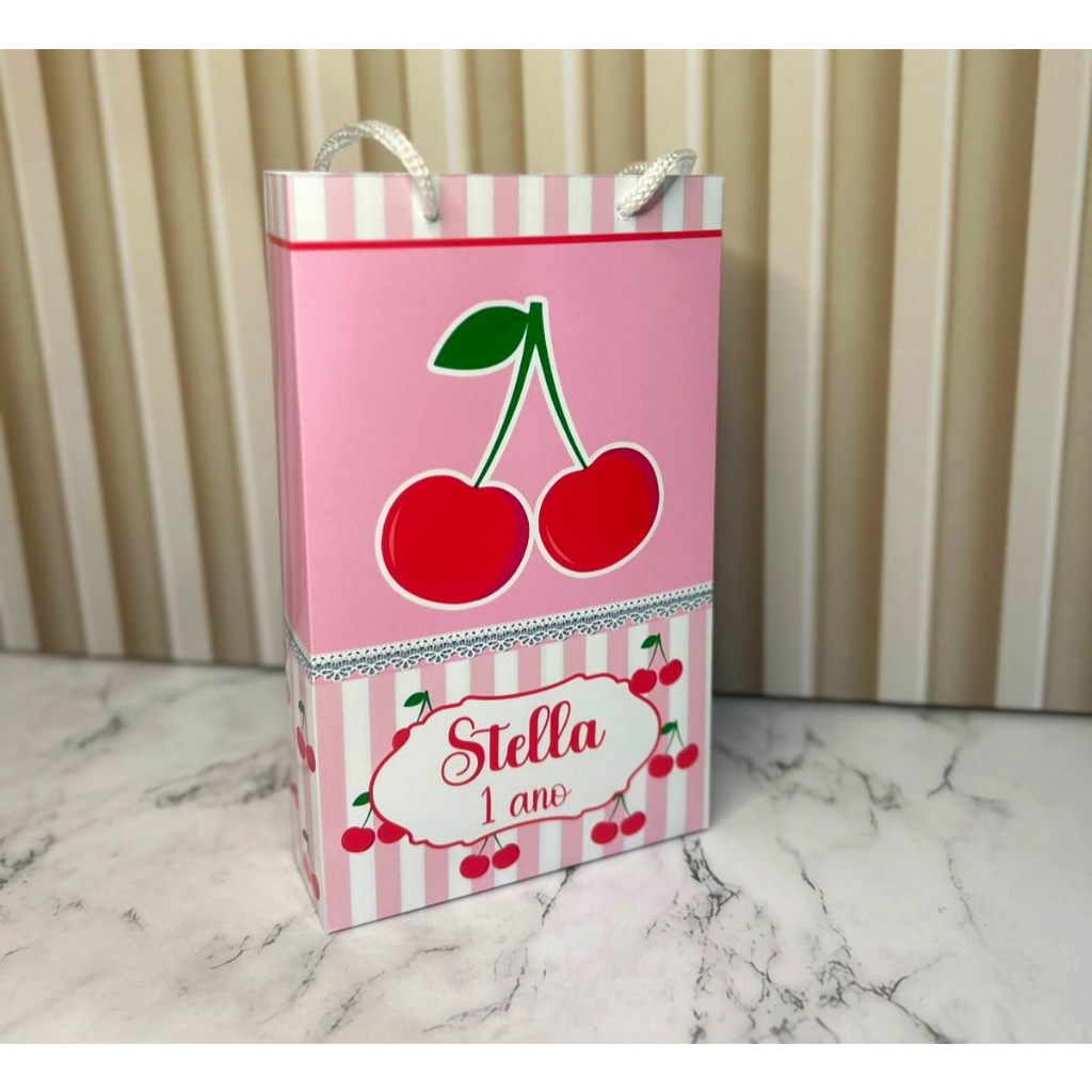 Sacolinha Personalizada Cerejinha | Sacolinha Surpresa | Lembrancinha Festa | Pegue e Monte