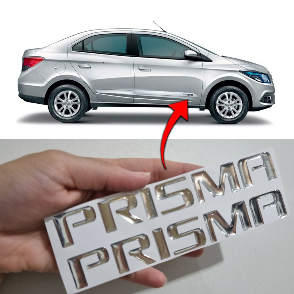 Par Escrita Friso Adesivo Lateral Chevrolet Prisma em Oferta na Shopee
