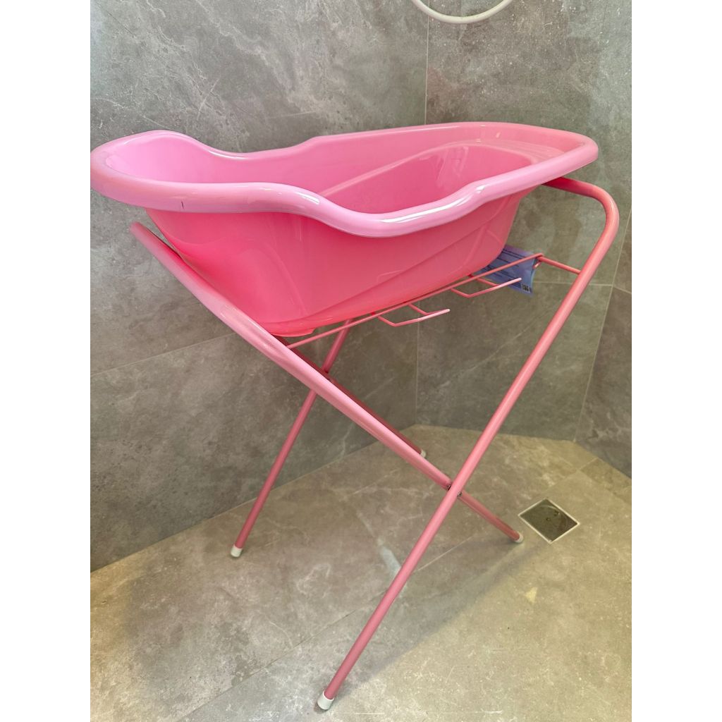 Suporte Com Banheira De Bebê Azul: Compacto, Resistente e Fácil de Montar em Oferta na Shopee