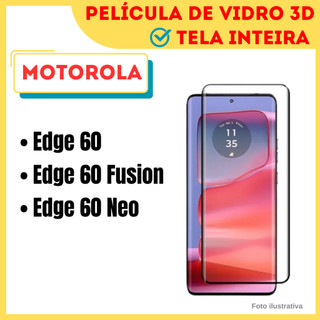 Película de Vidro 3D Para Motorola Moto Edge 60 / Edge 60 Fusion / Edge 60 Neo / Protetor de Tela.