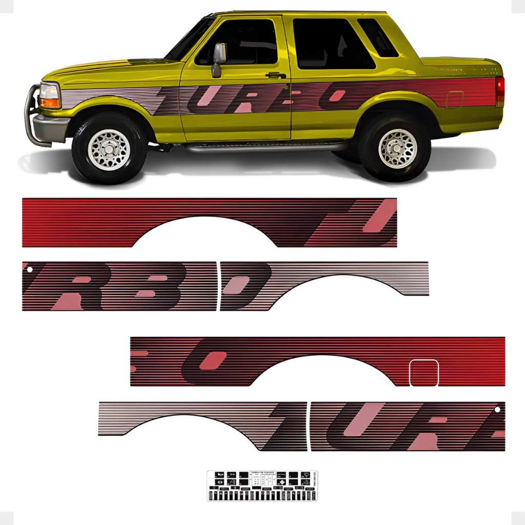 Faixa Compatível F1000 1993 Turbo Adesivo Cabine Extra Prata em Oferta na Shopee