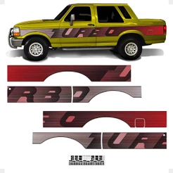 Faixa Compatível F1000 1993 Turbo Adesivo Cabine Extra Prata