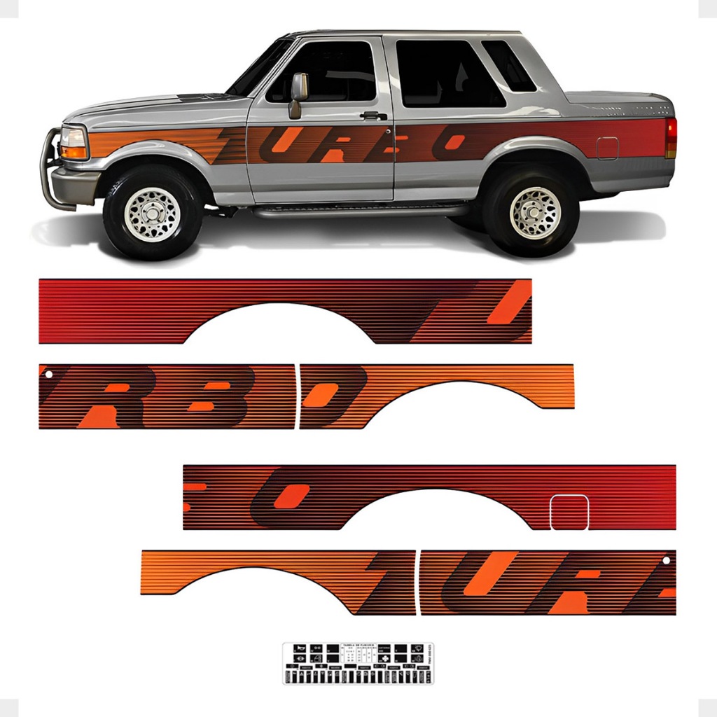 Faixa Compatível F1000 93 Turbo Adesivo Cabine Extra Laranja