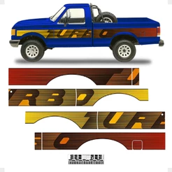 Faixa Compativel F1000 93 Turbo Adesivo Amarelo Cab. Simples