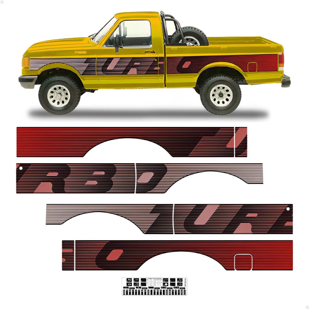 Faixa Compativel F1000 93 Turbo Adesivo Prata Cabine Simples em Oferta na Shopee