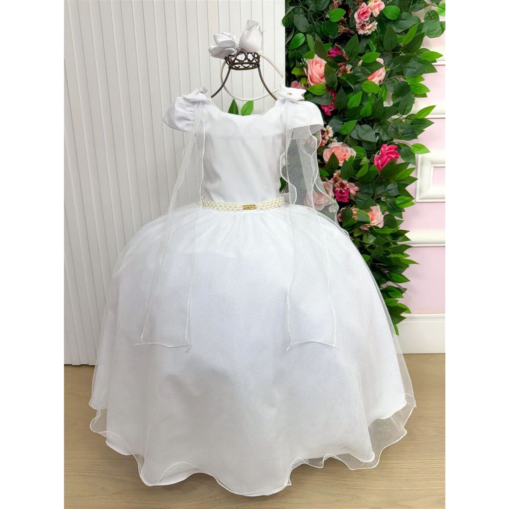 Vestido infantil menina juvenil diamante luxo Longo DEBUTANTE FORMATURA dama BATIZADO CASAMENTO