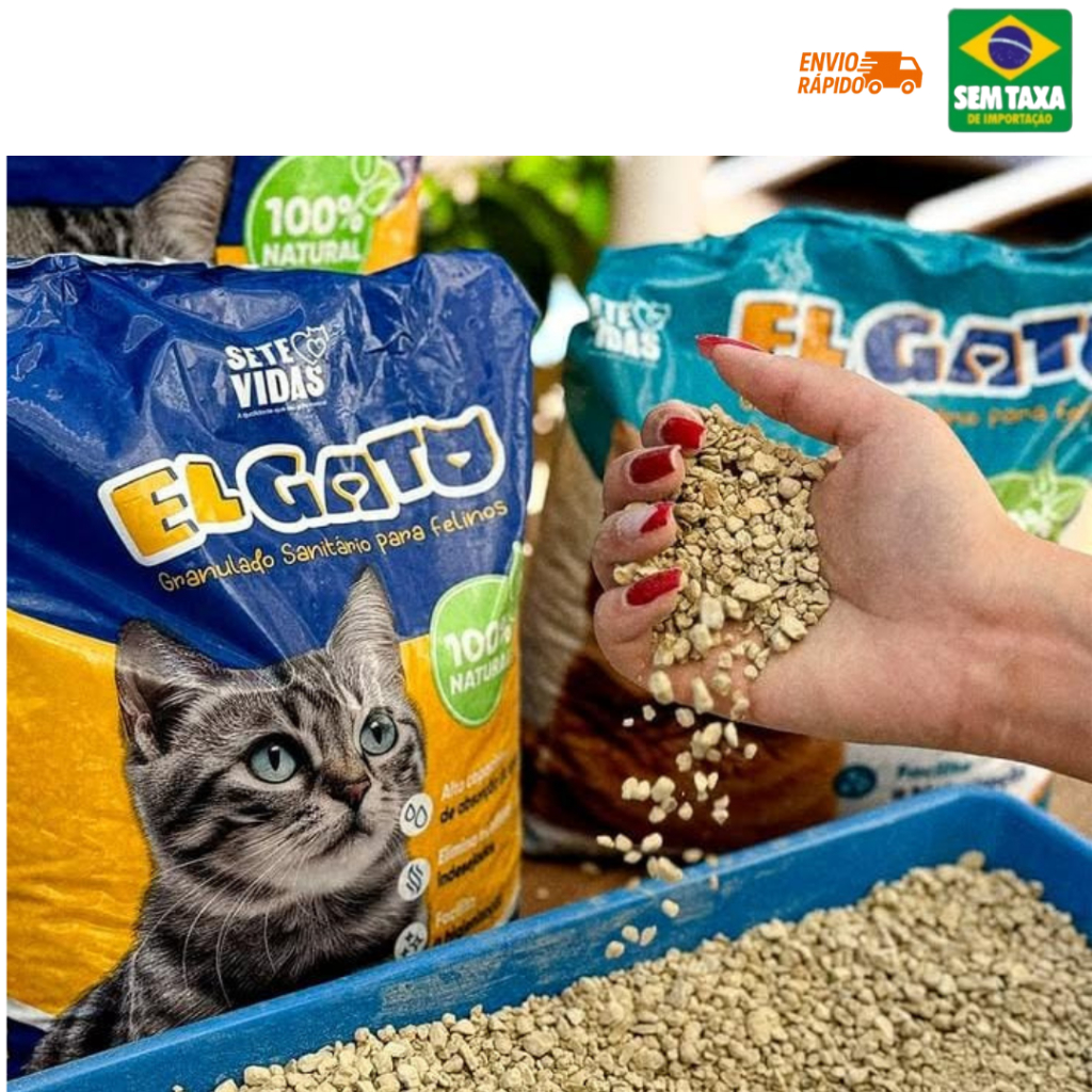 Kit Fardo 5 Pacotes de Areia Sanitária Forma Torrões Alta Absorção Granulado Perfumado Anti Odores