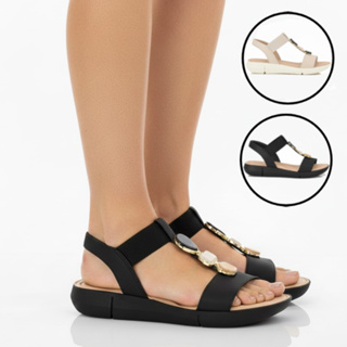 Sandália Feminina Modare Salto Baixo Ortopédica Ultraconforto Pedraria Elástico Confortável Original em Oferta na Shopee