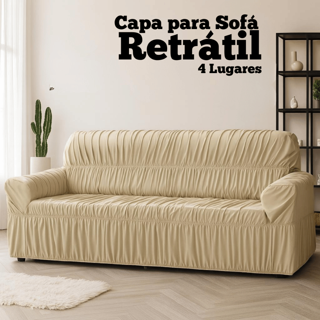 Capa para Sofa Retratil 4 Lugares Malha Gel 21 Elasticos