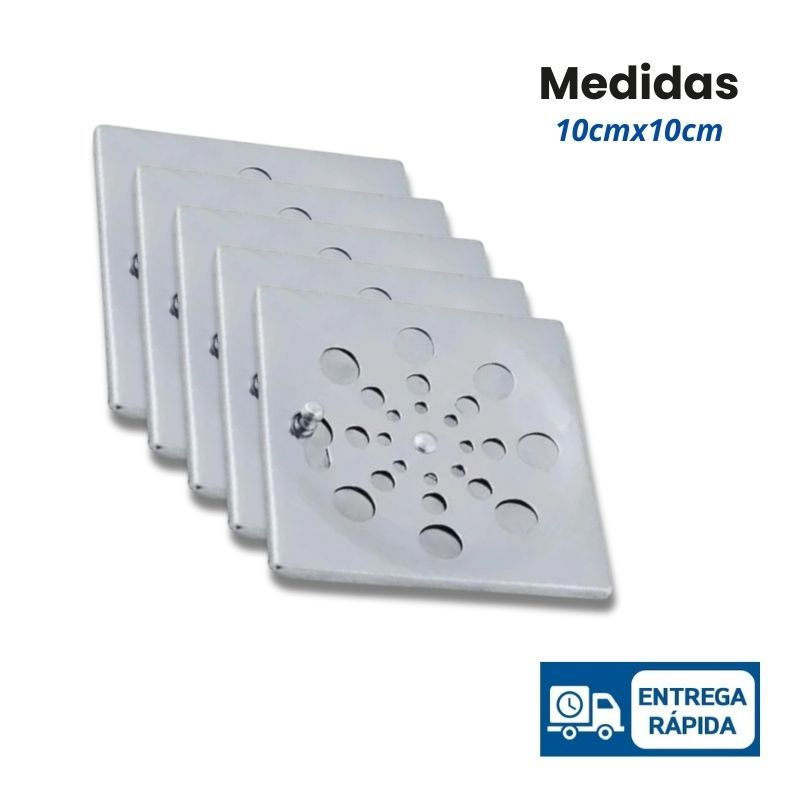 Ralo Grelha 10x10 cm Abre e Fecha em Aço Inox – 1 a 5 Unidades – Sem Caixilho em Oferta na Shopee
