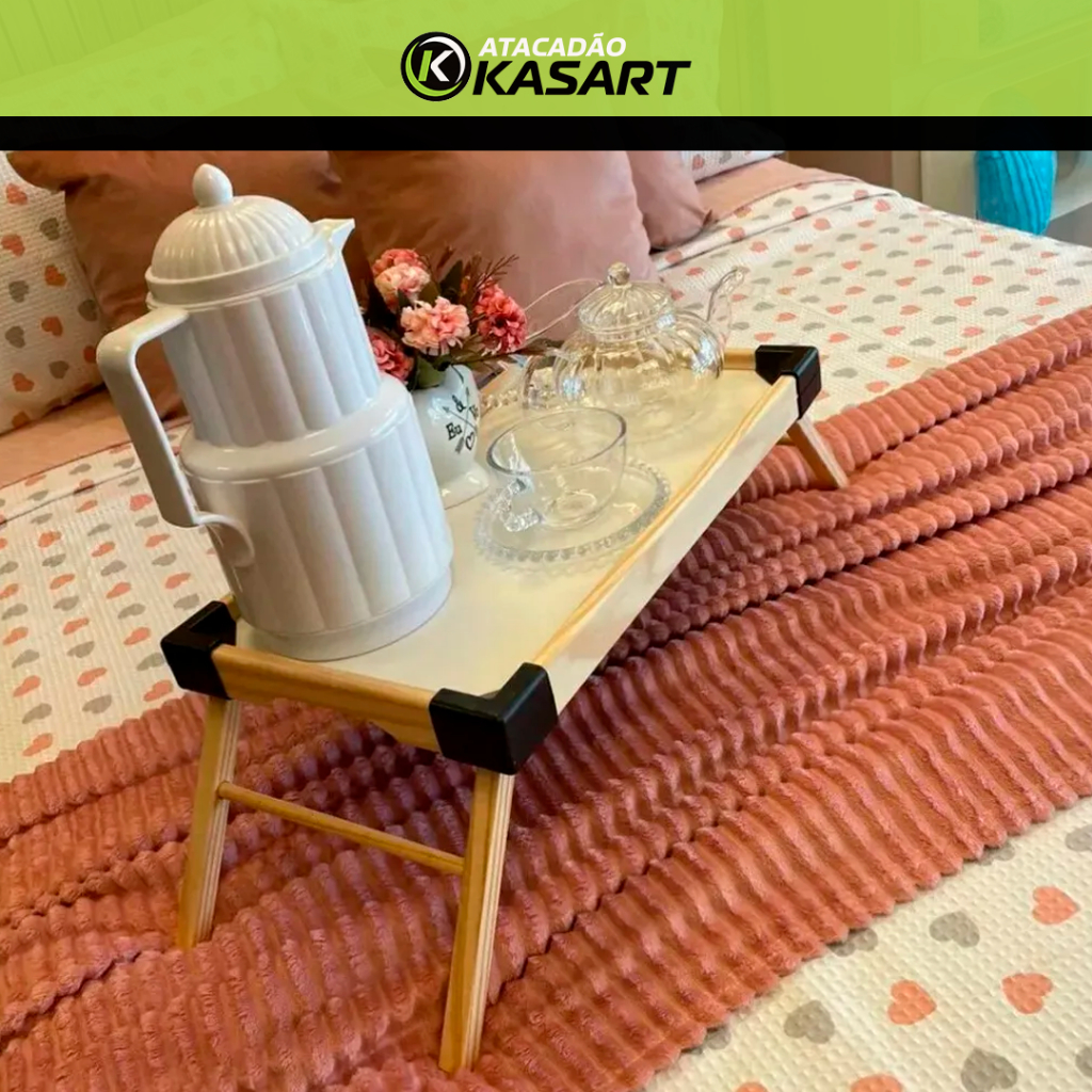 Bandeja para café da manhã na cama Dobrável Madeira Portátil – Mesa Multiuso