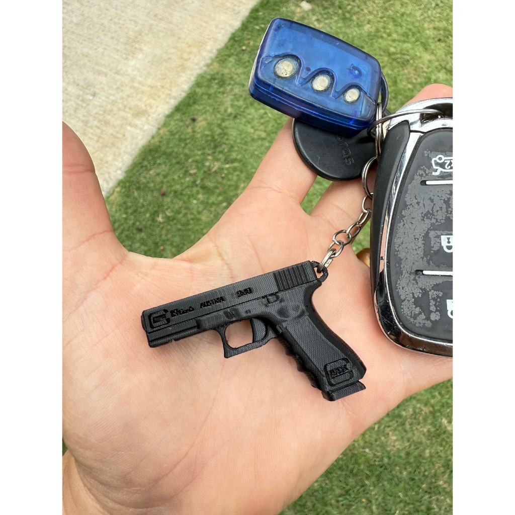 Chaveiros miniatura, Pistola de plástico Brinquedo, não funciona