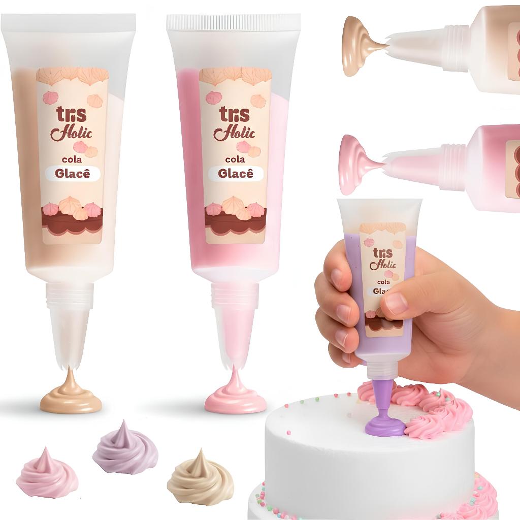 Kit Cola Artesanato Escolar Arte Pintura Com Efeito Glacê Bico De Confeiteiro Cola Decorativa Efeito 3d Alto relevelo
