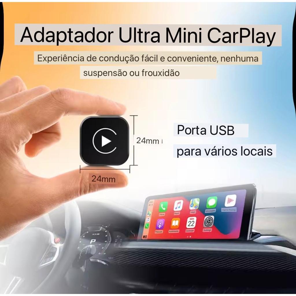Novo 2026 Adaptador Automotivo 2 em 1 CarPlay e Android Auto Sem Fio - Rápido, Estável e Plug&Play