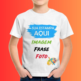 Camiseta Infantil Personalizada Com Sua Foto Imagem Frase Logo Do Seu Jeito Aniversário em Oferta na Shopee