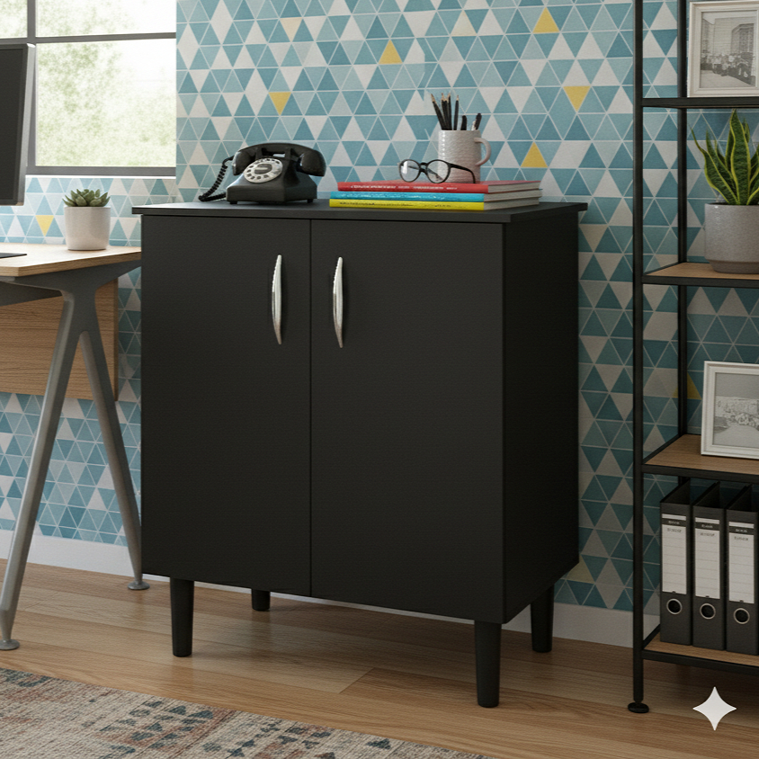 QUEIMA DE ESTOQUE - Aparador Buffet Organizador com 1 Prateleira e 2 Portas em Oferta na Shopee