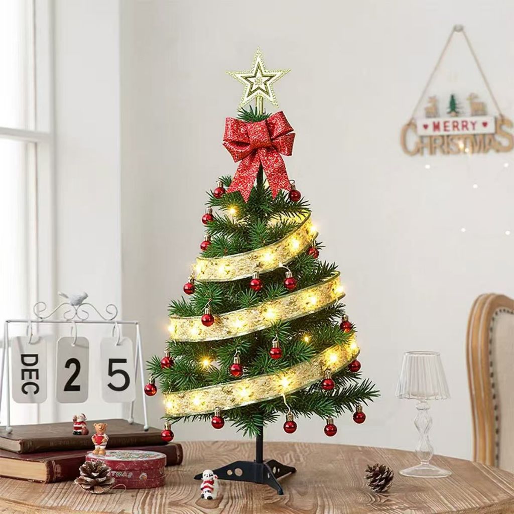 PINHEIRO de Natal 60cm com Luzes Decoração Completa Detalhe Vermelho Natalino Casa,  Loja, Presentes