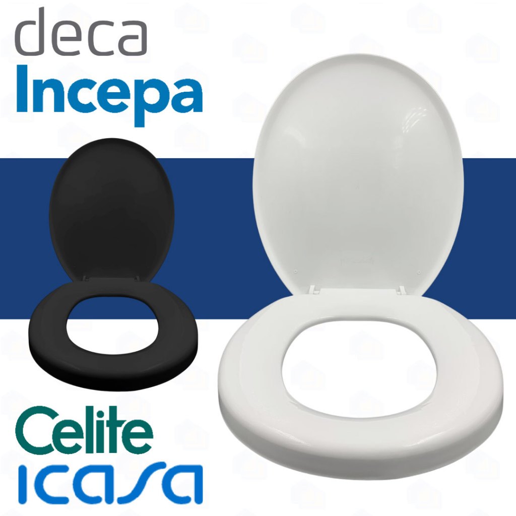 Assento Sanitário Tampa Vision Oval Redondo Injetado Deca Celite Hervy Roca Incepa Icasa Logasa