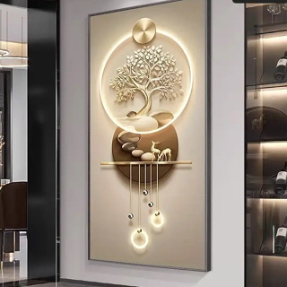 Quadro Decorativo Árvore Dourada Moderna Iluminada Luxo Sala Quarto Escritório Parede em Oferta na Shopee