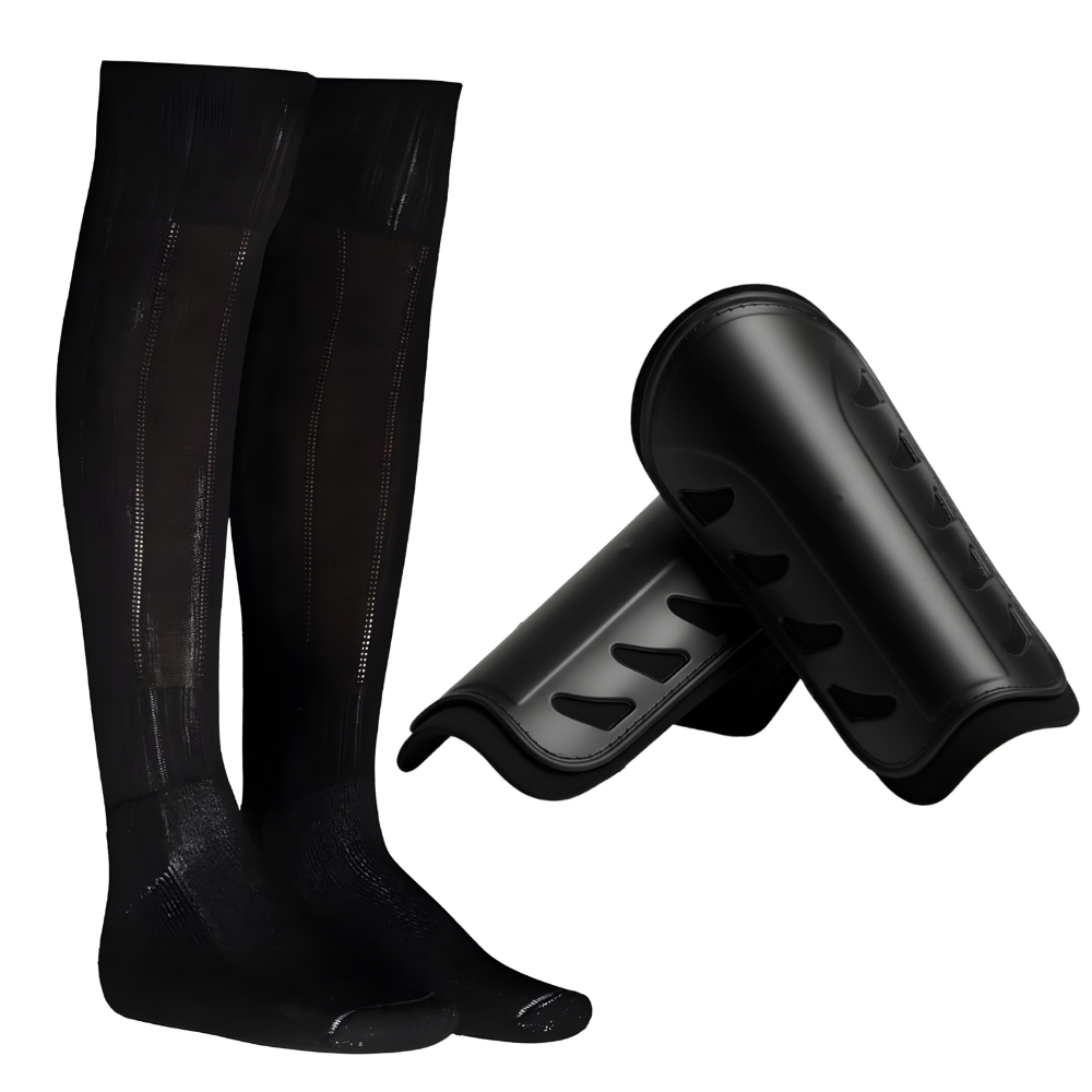Kit Caneleira de Futebol + Meião de Futebol Kanxa Profissional Preto