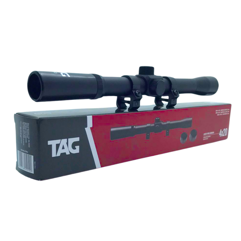 Luneta TAG NTK 4X20 Mount 3/8 11mm Carabina Espingarda Tiro Esportivo