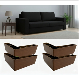 Pacote de 4 Pés Cantoneira Preto/ Marrom  5cm para Sofás e Móveis  Inclui Parafusos, Solução Prática para Estabilização! em Oferta na Shopee