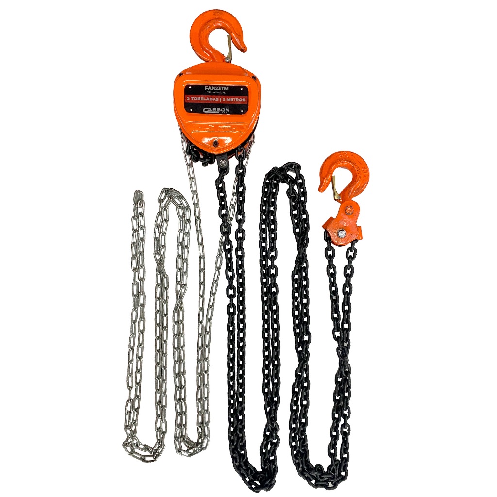 Talha Manual 2000KG 2 Toneladas 3 Metros de Corrente FAK23TM Carbon Fak