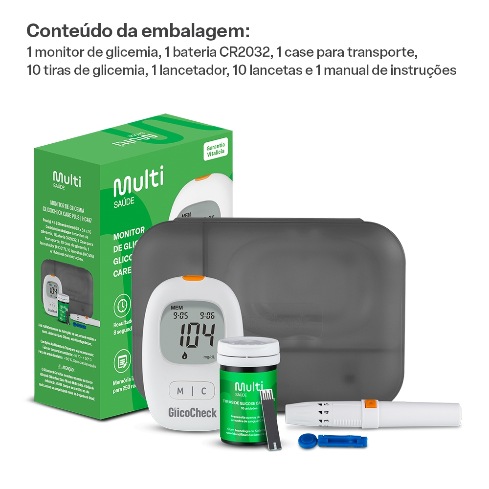 Monitor De Glicemia - Care Plus - Multi Saúde - HC487 em Oferta na Shopee