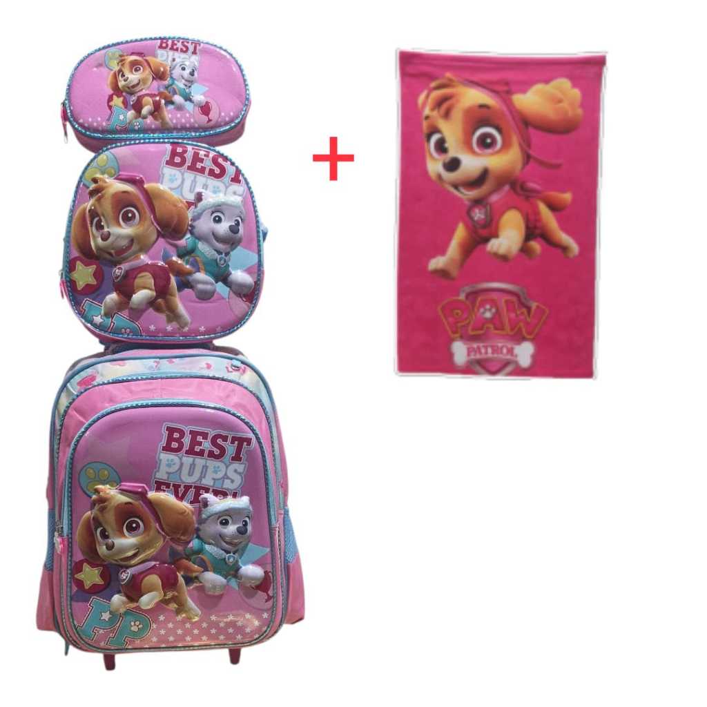 Mochila Patrulha canina 3D Alto Relevo Rodinhas + Lancheira Térmica  e Estojo 4 Peças (Incluso Toalhinha) em Oferta na Shopee