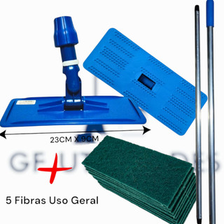 Kit Suporte Limpa Tudo Articulado Com Cabo 1,50 Alumínio + Brinde 5 Fibras
