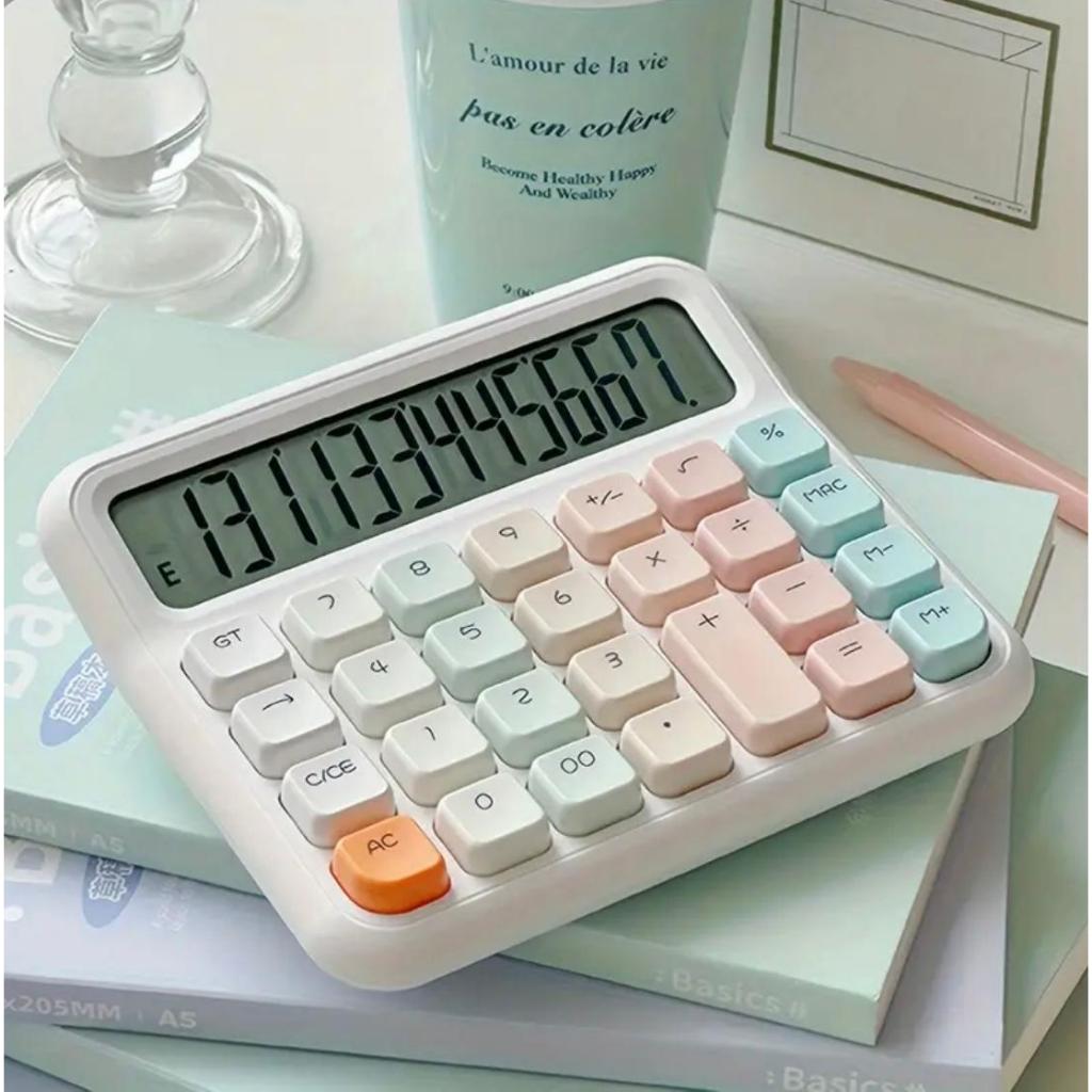 Calculadora de Mesa 12 Dígitos Display Grande Modelo Novo com Botão Apagar – Super Moderna - BRANCA em Oferta na Shopee