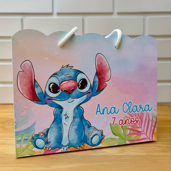 10 Sacolinha STITCH Personalizado - Sacolinha - Lembrancinha - Mimos - Aniversário STITCH