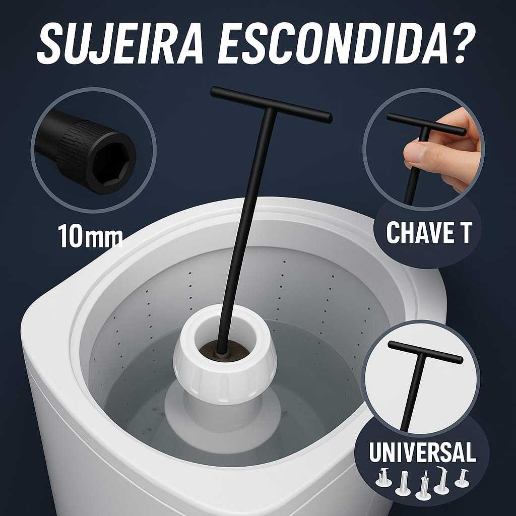 Chave T 10mm Longa Agitador Máquina de Lavar Brastemp Electrolux Universal
