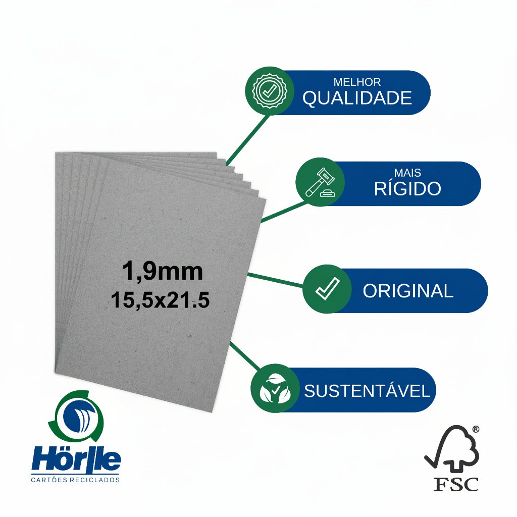 50 Placas de Papelão Cinza Holler 1.9mm Horlle 15,5x21,5 A5 Para Encadernação Cartonagem Capa Dura em Oferta na Shopee