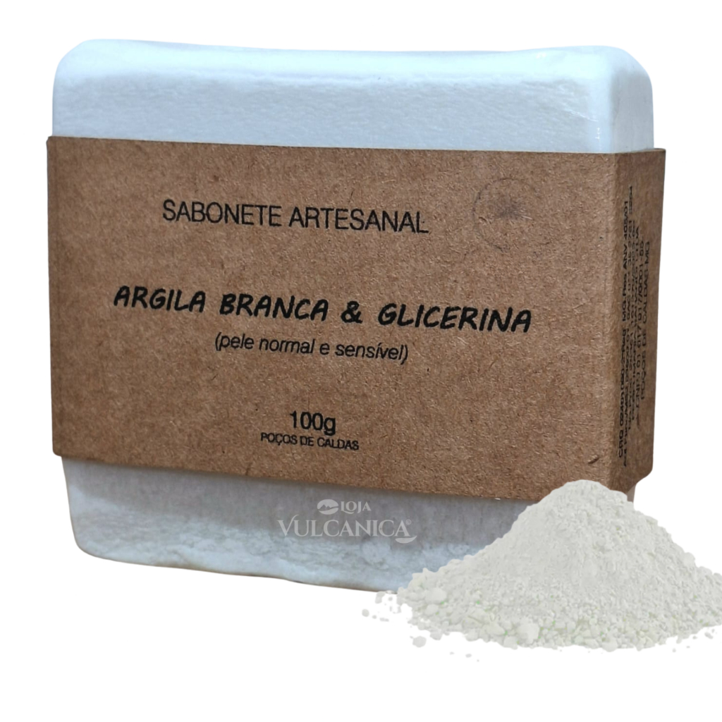Sabonete de Argila Branca 100g – Suave, Natural e Artesanal - Pele Sensível