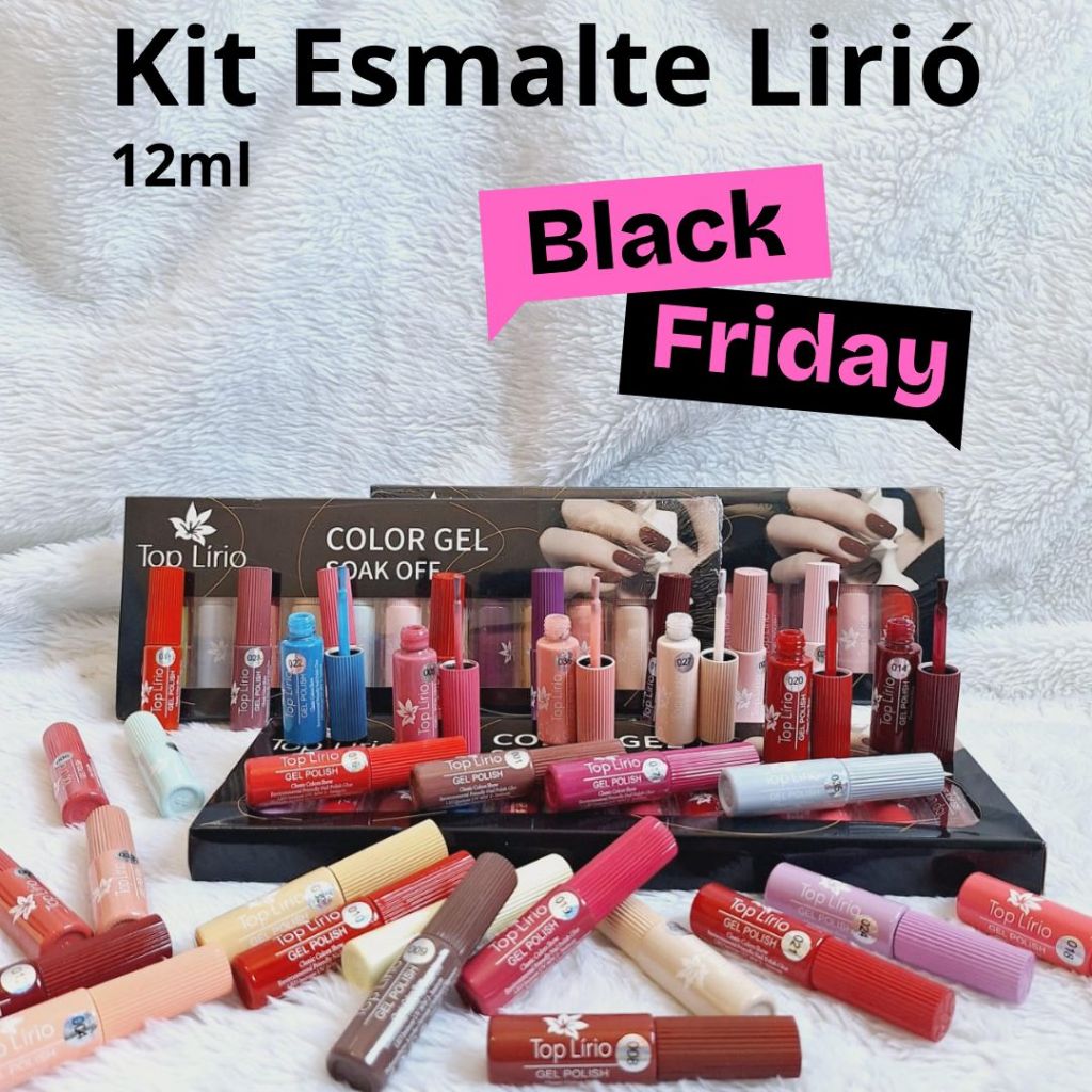 Esmalte em Gel Lirió Kit com 12/24/36 un Uv  Lindas Coleção Completa em Oferta na Shopee