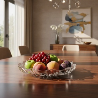 Fruteira Centro De Mesa Fashion Incolor Vidro Grosso 32,5cm Yujing em Oferta na Shopee