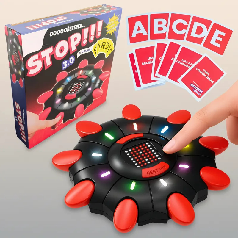 Brinquedo Jogo De Tabuleiro Interativo Educativo Cartas Stop 3.0 Jogo Tecla Palavras Infantil