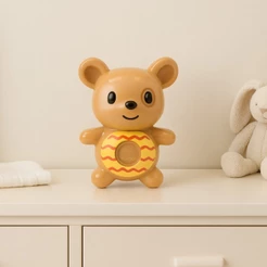 Mordedor Bebê Vila Toy Formato Cachorro Marrom +2M Atóxico