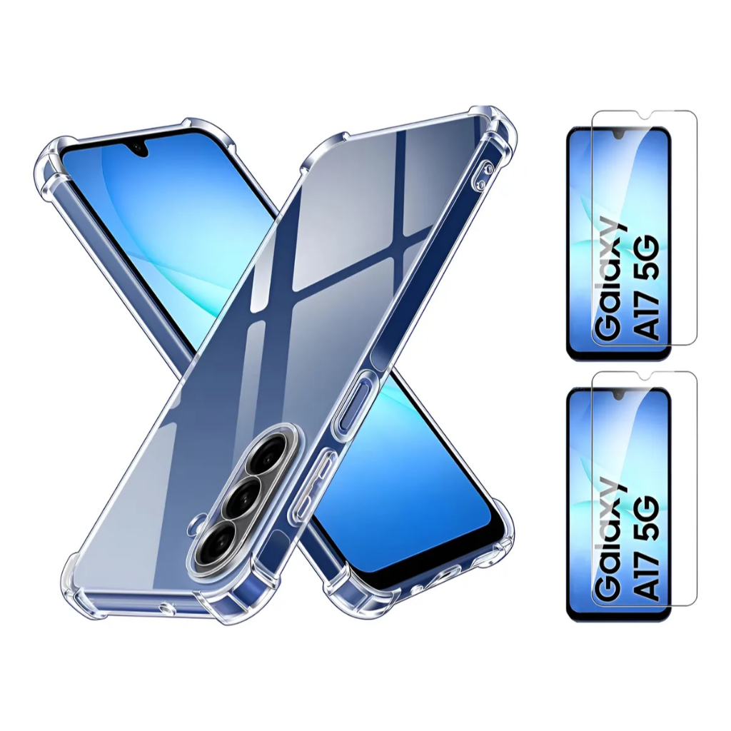 Capa Case Anti-Impacto + P. Vidro Temperado 3d P/ Samsung Galaxy A17  Kit Capa E 2 Películas 3d