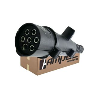 Tomada Elétrica Para Caminhão Carreta Carretinha 7 Polos Macho Nylon Preto em Oferta na Shopee